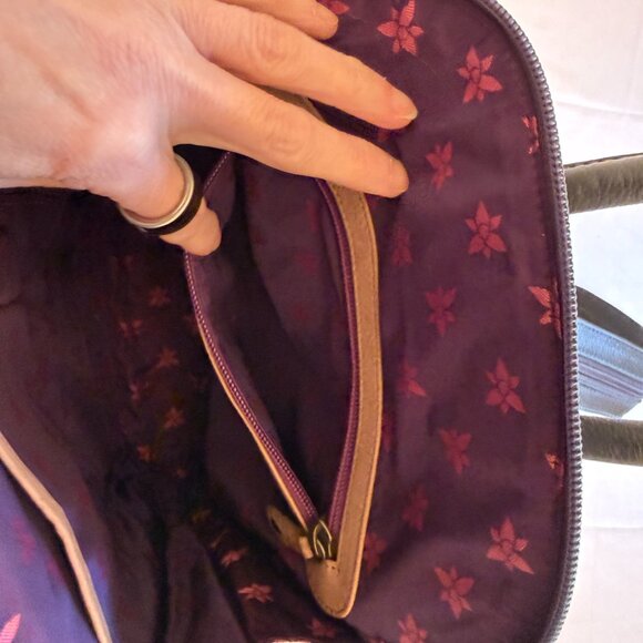 Anuschka handpainted backpack purse Blissful Bird design EUC main image 5